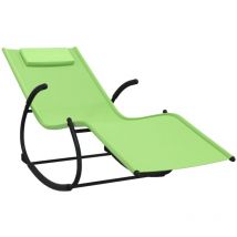 Chaise longue à bascule Vert Acier et textilène Vidaxl Green