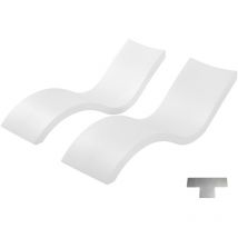 Chaises longues pour piscine Mophorn 2 chaises longues pour piscine, étagère de soleil, détente