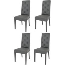 Tommychairs - Set 4 Chaises Chantal Pour Cuisine Et Salle À Manger, Structure En Bois De Hêtre Peindré En Gris Foncé, Assise Et Dossier Rembourrés Et 