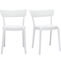 Miliboo - Chaises design blanches empilables intérieur - extérieur (lot de 2) rios