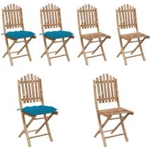 Chaises pliables de jardin lot de 2 avec coussins Bambou - Chaise De Jardin - Fauteuil De Jardin - Mobilier De Jardin - Bamboo Furniture - Chaise