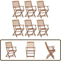 Chaises pliables de jardin 6 pcs Bois d'acacia solide - Chaise De Jardin Pliable - Chaise De Jardin Acacia - Mobilier De Jardin - Meubles De Jardin