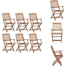 Chaises pliables de jardin 6 pcs Bois d'acacia solide - Chaise De Jardin Pliable - Chaise De Jardin Acacia - Mobilier De Jardin - Meubles De Jardin