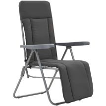 Doc&et² - inlife Chaises pliables de jardin avec coussins 2 pcs Gris