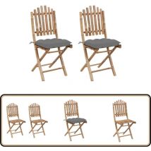 Chaises pliables de jardin lot de 2 avec coussins Bambou - Chaise De Jardin - Fauteuil De Jardin - Mobilier De Jardin - Bamboo Furniture - Chaise