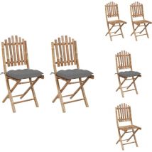 Chaises pliables de jardin lot de 2 avec coussins Bambou - Chaise De Jardin - Fauteuil De Jardin - Mobilier De Jardin - Bamboo Furniture - Chaise