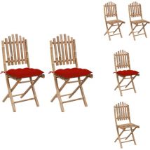Chaises pliables de jardin lot de 2 avec coussins Bambou - Chaise De Jardin - Fauteuil De Jardin - Mobilier De Jardin - Bamboo Furniture - Chaise