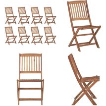 Vidaxl - Chaises pliables d'extérieur 8 pcs Bois d'acacia solide - Chaise De Jardin - Mobilier De Jardin - Acacia - Chaise Pliable - Chaise