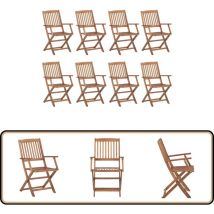 Chaises pliables d'extérieur lot de 8 Bois d'acacia solide - Chaise De Jardin - Mobilier De Jardin - Acacia - Chaise Pliable - Chaises Extérieures