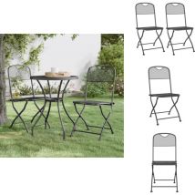 Chaises pliables jardin lot de 2 Maille métallique Anthracite - Chaise De Jardin Pliable - Chaise De Jardin Résistante - Chaise De Jardin Aluminium