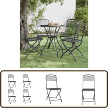 Chaises pliables jardin lot de 4 Maille métallique Anthracite - Chaise De Jardin Pliable - Chaise De Jardin Résistante - Chaise De Jardin Aluminium