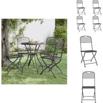 Chaises pliables jardin lot de 4 Maille métallique Anthracite - Chaise De Jardin Pliable - Chaise De Jardin Résistante - Chaise De Jardin Aluminium