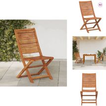 Chaises pliantes de jardin lot de 2 bois d'acacia solide - Chaise De Jardin Pliante - Chaises De Jardin Pliantes - Chaise De Jardin - Siège De Jardin