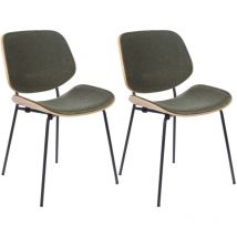 Chaises rétro en chêne et tissu (lot de 2) - ELLEA