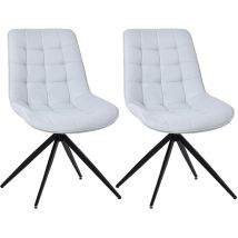 Lot De 2 Chaises Homavo Yz4 Pivotantes - Bleu Clair Textile