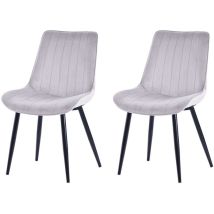 Homavo - Chaises Salle À Manger Gris Clair Velours 53x88 Cm Set De 2