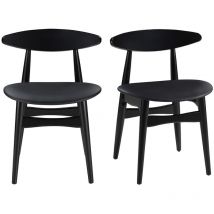 Miliboo - Chaises design noires (lot de 2) walford
