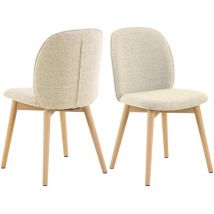 Hellin - Chaises scandinaves en tissu bouclette (lot de 2) - alix