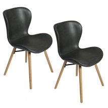Hellin - Chaises simili et bois (lot de 2) - matilda