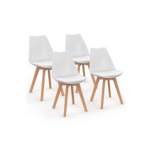 Idmarket - Lot de 4 chaises scandinaves sara blanches pour salle à manger