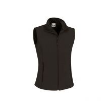 Chaleco de mujer con cuello alto y corte entallado de tejido softshell candice Valento l Negro