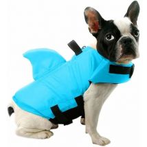 Chaleco salvavidas para perros Ymyny ajustable, para cachorros, traje de baño con aleta de tiburón (s, azul)