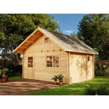 Alpholz - Chalet de jardin Fiona-70 iso Naturel Imprégné, 70 mm Épaisseur paroi 568 x 528 cm