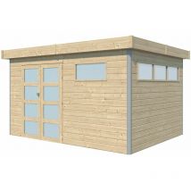Gardenas - Chalet en bois profil aluminium contemporain 11.36 m² Avec plancher
