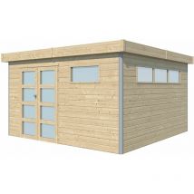 Gardenas - Chalet en bois profil aluminium contemporain 14.82 m² Avec plancher