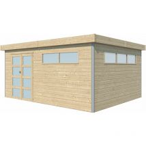 Gardenas - Chalet en bois profil aluminium contemporain 18.67 m² Avec plancher + gouttière