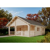 Chalet en bois Alpholz modèle Europa 70 avec mezzanine Naturel 709 x 1.020 cm