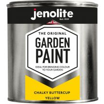 Jenolite - Chalky Buttercup Yellow - 1 Litre Tin Garden Furniture Paint - Chalky Buttercup Yellow - Use on wood, metal, plastic, stone, ceramic (ral