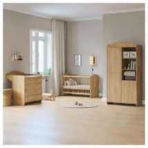 Chambre complète lit bébé 60x120 commode à langer et armoire 2 portes VOX Megeve Bois
