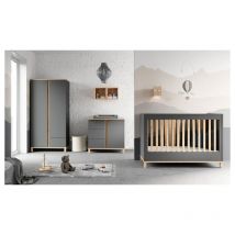 Chambre complète lit bébé - commode à langer - armoire VOX Altitude Gris