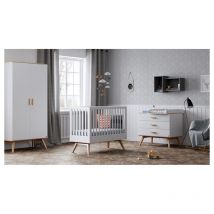 Chambre complète lit bébé évolutif - commode à langer - armoire VOX Nautis Blanc