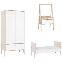 Chambre complète lit bébé évolutif - commode évolutive - armoire VOX Spot Blanc