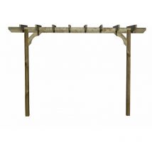 Arbor Garden Solutions - Chamfered Single Beam Pergola, Plant Climbing Arbour, 3m (2 Uprights), (4 row kit), Rustic Brown