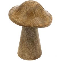 Champignon déco en manguier 13 x 10 cm