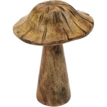 Champignon déco en manguier 18 x 15 cm