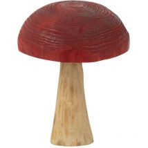 Champignon rouge décoratif en bois 39 cm