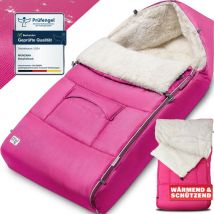 Chancelière pour bébé hiver avec réflecteurs fermeture éclair buggy lavable sac de couchage couverture douillette-Rose - Monzana