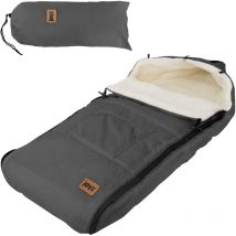 Chancelière pour Bébé, Polyester, Anthracite, Sac de Couchage Universelle, Fermeture Éclair, Résistante aux Intempéries, Picots Antidérapants,