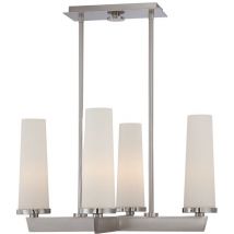 Lustre contemporain Chelsea Loft à 4 ampoules, nickel brossé