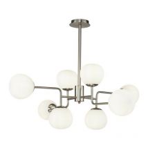 Maytoni - Erich Plafonnier Globe nickelé, 8 lumières, E14