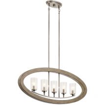 Elstead - Grand Bank Kichler 5 Light Chandelier Antique Grey