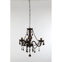 Trio Lighting - Lustre baroque, Lustre baroque 3 Lampes Noir en Acrylique, trio