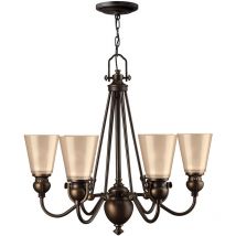 Elstead Mayflower - Lustre à 6 bras multiples au fini bronze antique, E27
