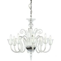 Chandelier without lampshades Saskia Chrome 8 bulbs 71cm