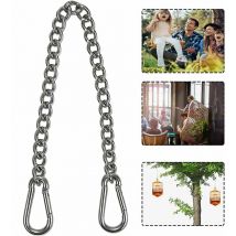 Ersandy - Chaîne de chaise suspendue, chaîne avec deux mousquetons, crochets de balançoire, 66 cm Chaîne de chaise suspendue en acier inoxydable avec