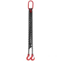 Chaîne de levage Suspension 2 brins Chaîne grue 1600 kg 2 x 2 m noir/rouge
